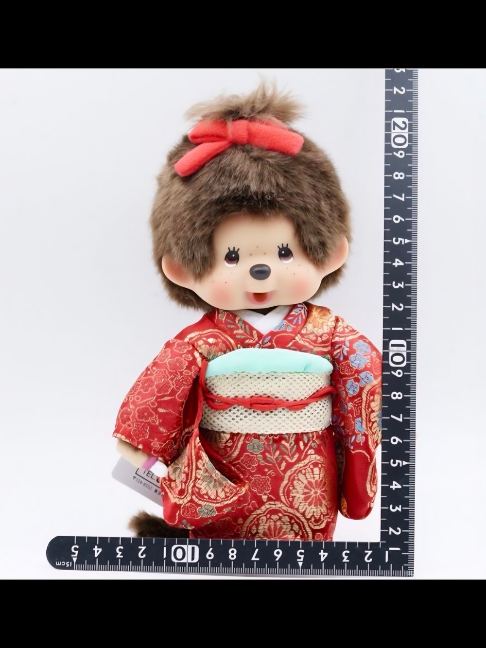 NWT Vintage Red Kimono Monchhichi Doll with Bow